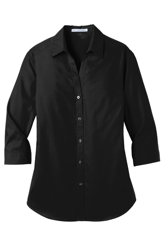 Port Authority® Ladies 3/4-Sleeve Carefree Poplin Shirt