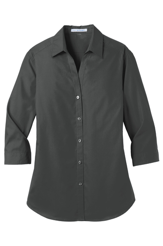 Port Authority® Ladies 3/4-Sleeve Carefree Poplin Shirt