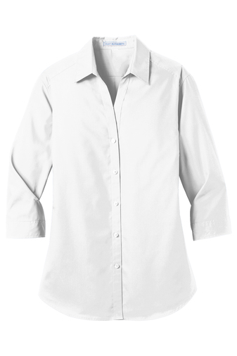 Port Authority® Ladies 3/4-Sleeve Carefree Poplin Shirt