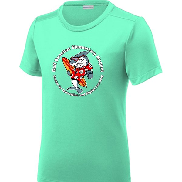 Gulf Beaches Short Sleeve Rash Guard - Bright Seafoam