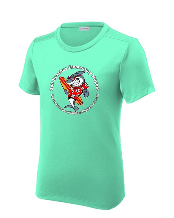 Gulf Beaches Short Sleeve Rash Guard - Bright Seafoam